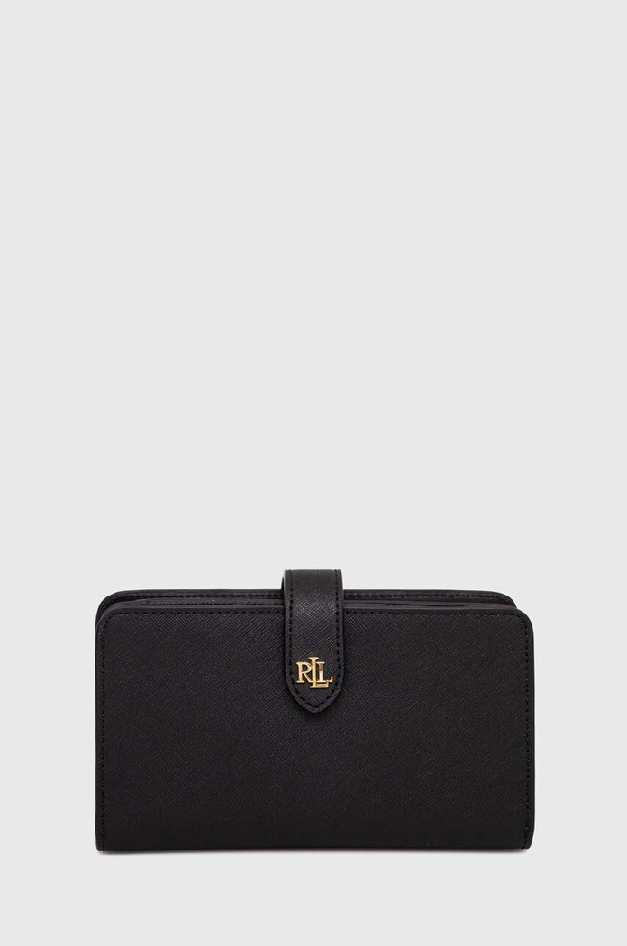 Peňaženka Lauren Ralph Lauren usňová koža čierna 432916514