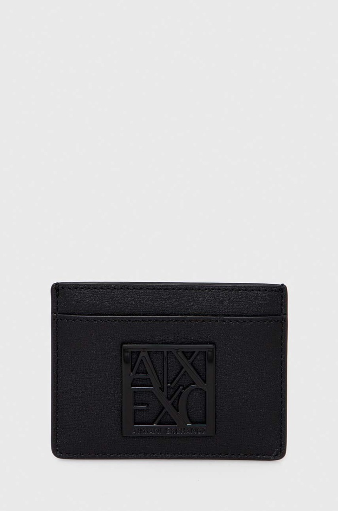 Armani Exchange etui na karty imitacja skóry licowej czarny 948573.0A874