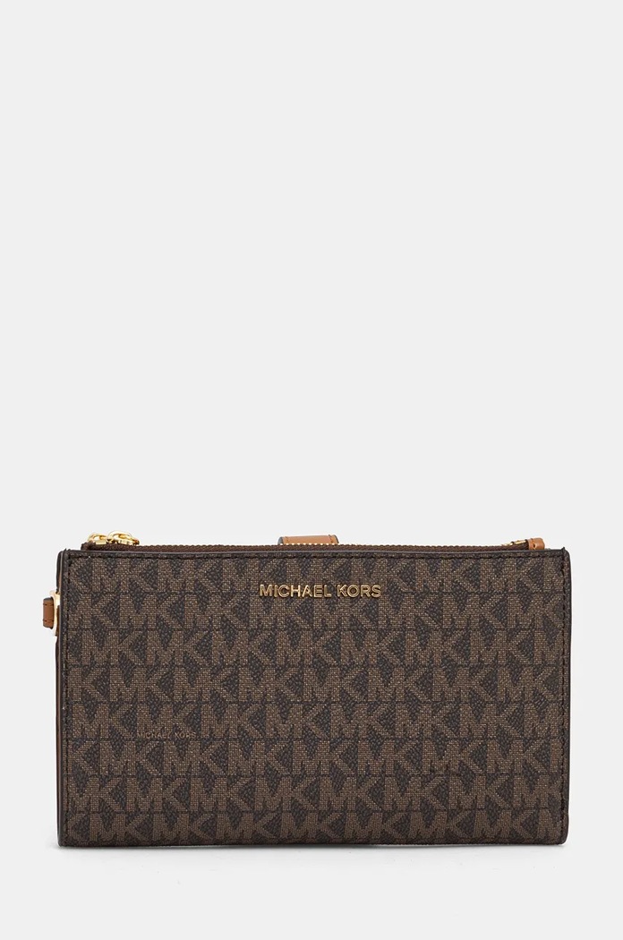 Πορτοφόλι MICHAEL Michael Kors απομίμηση λείου δέρματος καφέ 32F1GJ6W4B