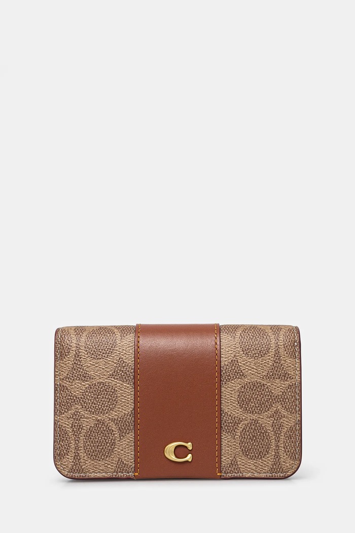 Kožená peněženka Coach přírodní kůže hnědá CR542
