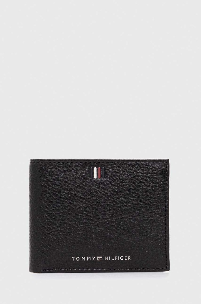 Δερμάτινο πορτοφόλι Tommy Hilfiger λείο δέρμα μαύρο AM0AM11854
