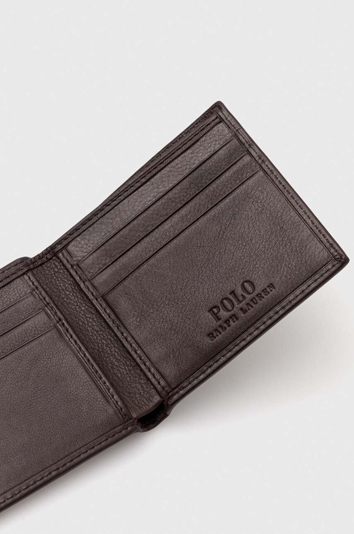 Αξεσουάρ Δερμάτινο πορτοφόλι Polo Ralph Lauren 405913723 καφέ