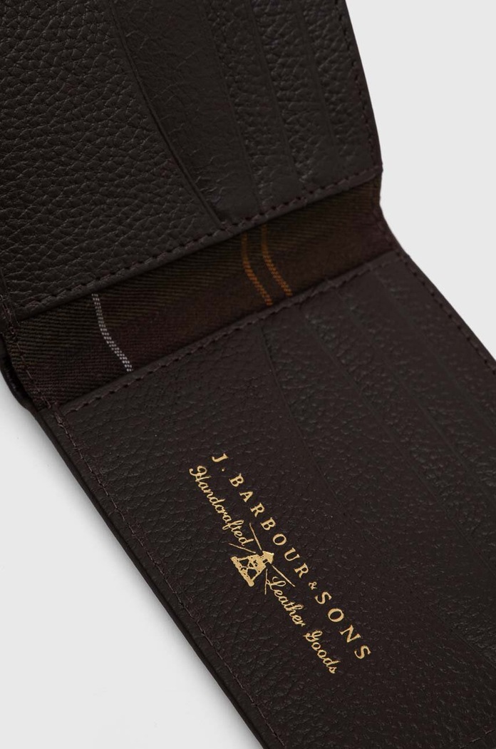 Kožená peněženka Barbour MLG0007 hnědá SS24