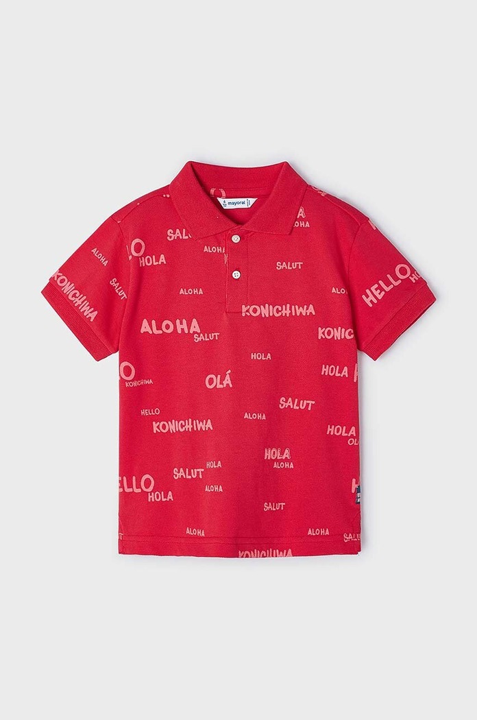 Dětské polo tričko Mayoral 3107.5F.Mini.PPYH červená SS24