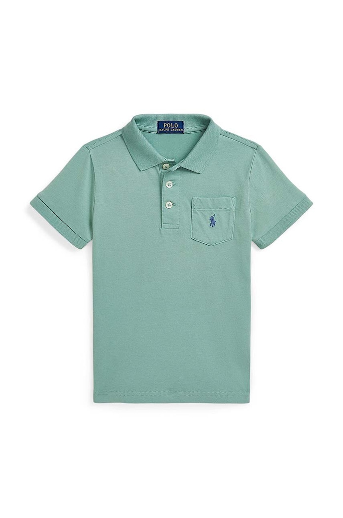 Детска памучна тениска с яка Polo Ralph Lauren памук зелен 322942065002