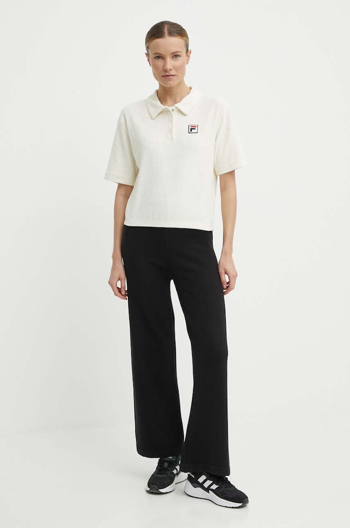 Bavlněné polo tričko Fila Lusaka FAW0753 béžová SS24