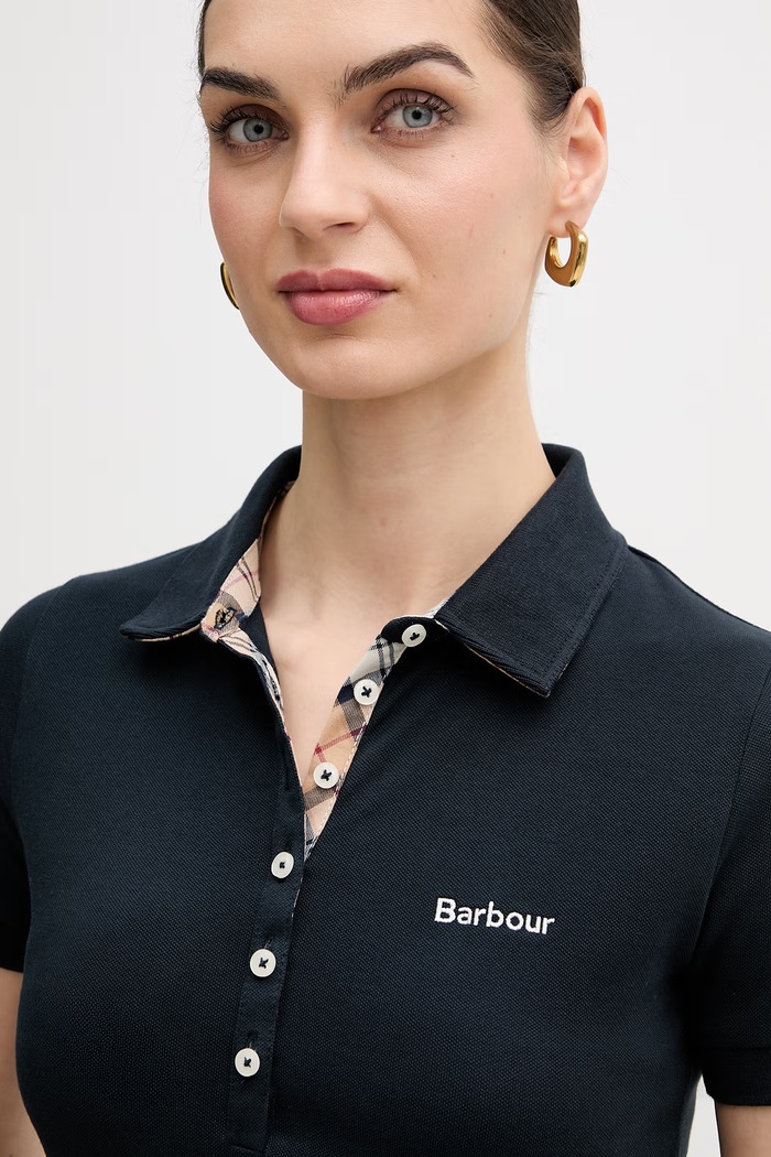 Barbour polo tričko dámske bavlnené s elastanom tmavomodrá LML0634