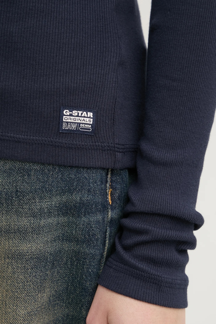 G-Star longsleeve bawełniany D24513.D527 granatowy