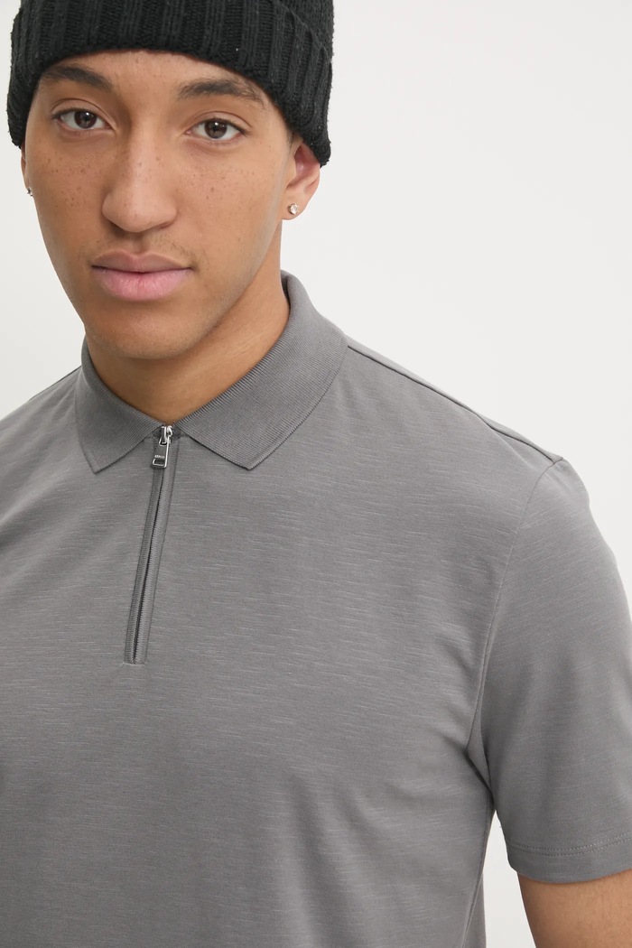 Tricou polo HUGO 50496003 gri