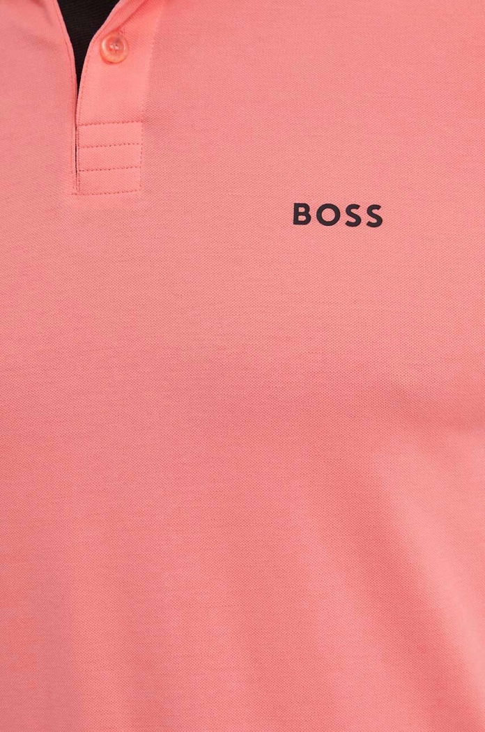 Polo męskie z bawełną Paul BOSS Green pomarańczowy 50506193