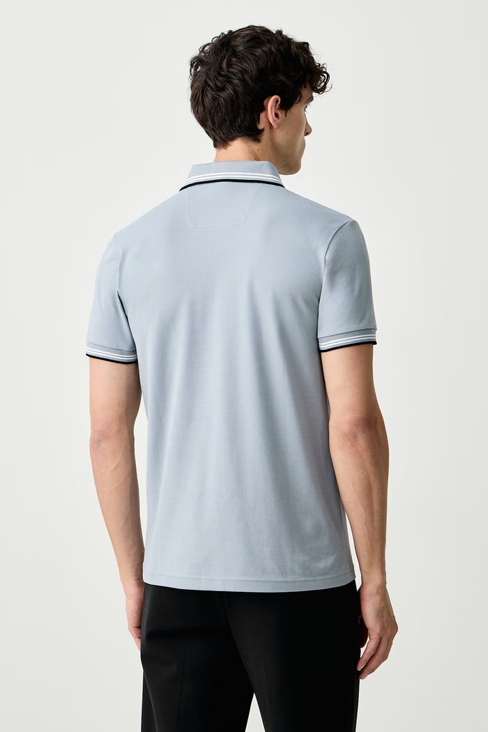 Odzież BOSS Green Polo męskie z bawełną Paul 50506193 niebieski