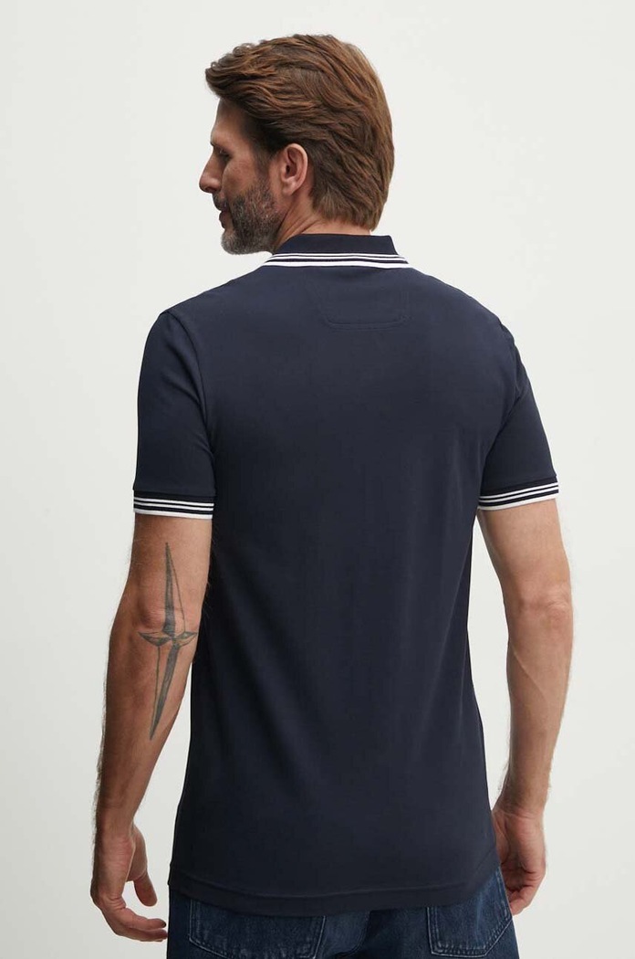 Oblačila BOSS Green polo majica moška z bombažem Paul 50506193 mornarsko modra