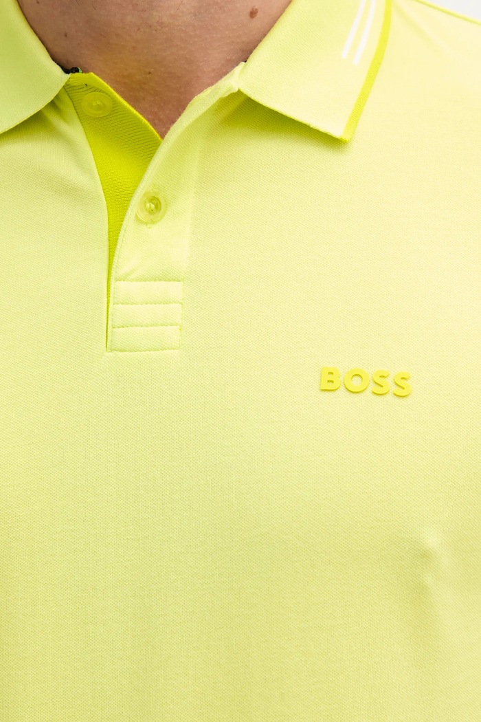BOSS Green polo majica moška z bombažem Paul zelena 50506193