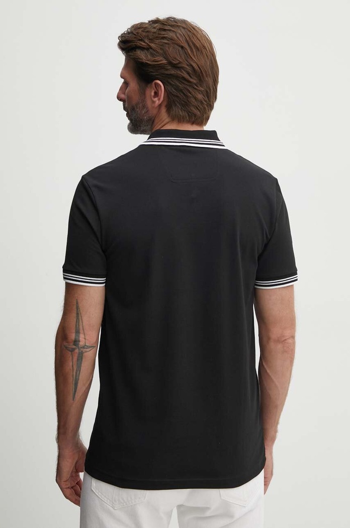 Oblačila BOSS Green polo majica moška z bombažem Paul 50506193 črna