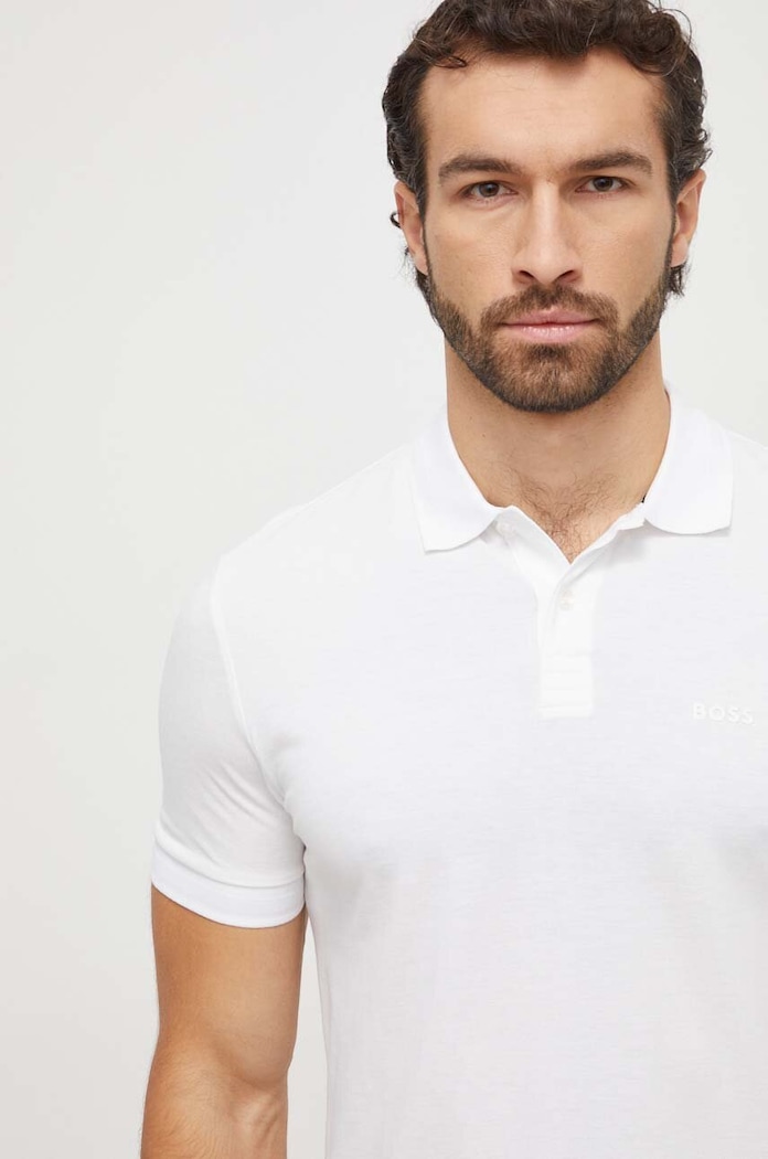 Odzież BOSS Green polo bawełniane 50507583 biały