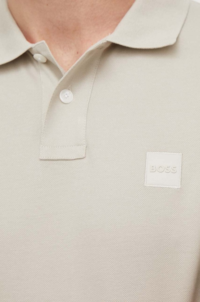 BOSS Orange polo pánské bavlněné s elastanem Passenger 50507803 zelená
