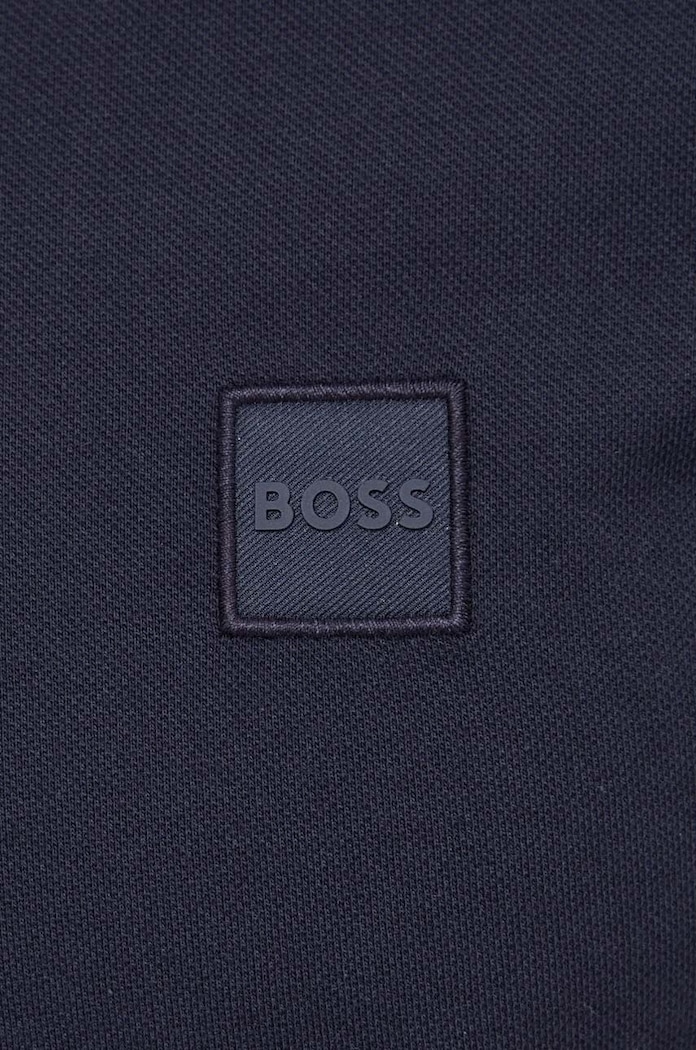 BOSS Orange póló férfi pamut elasztánnal Passenger sötétkék 50507803