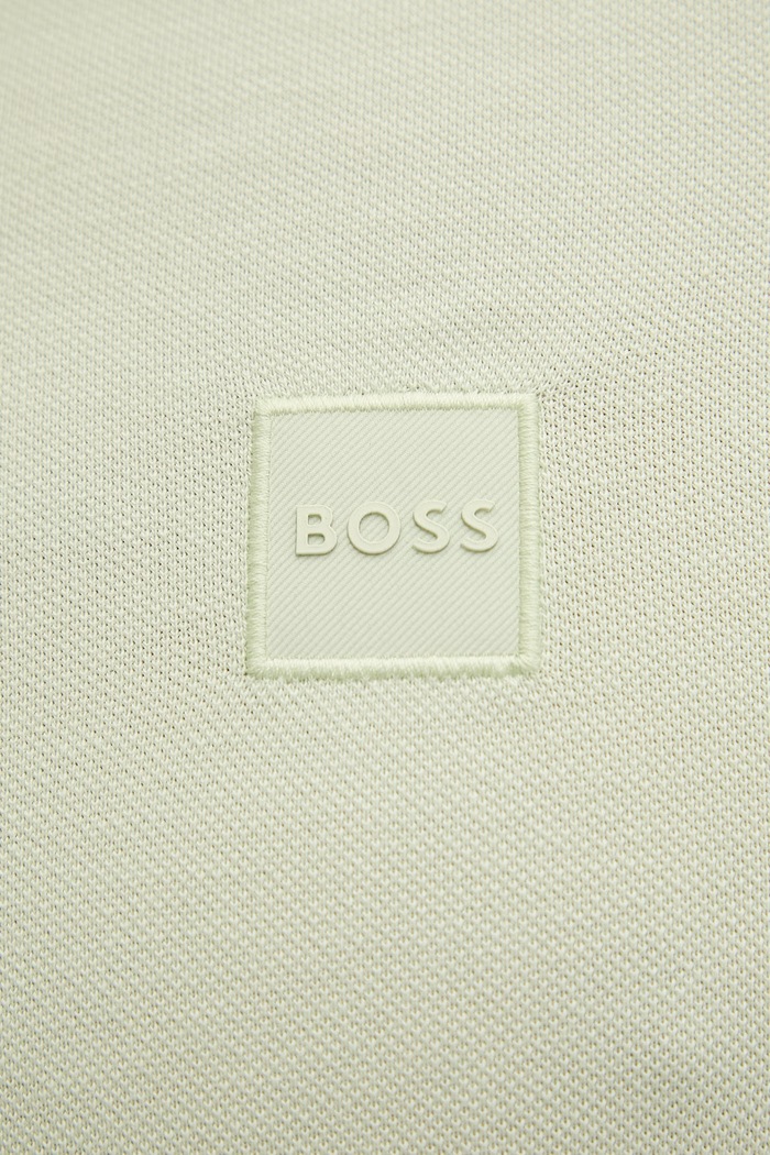 BOSS Orange polo tričko pánske bavlnené s elastanom Passenger 50507803 zelená