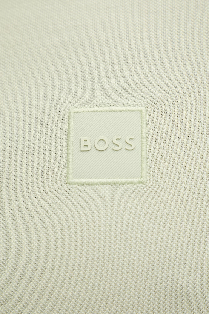 BOSS Orange polo tričko pánske bavlnené s elastanom Passenger 50507803 zelená