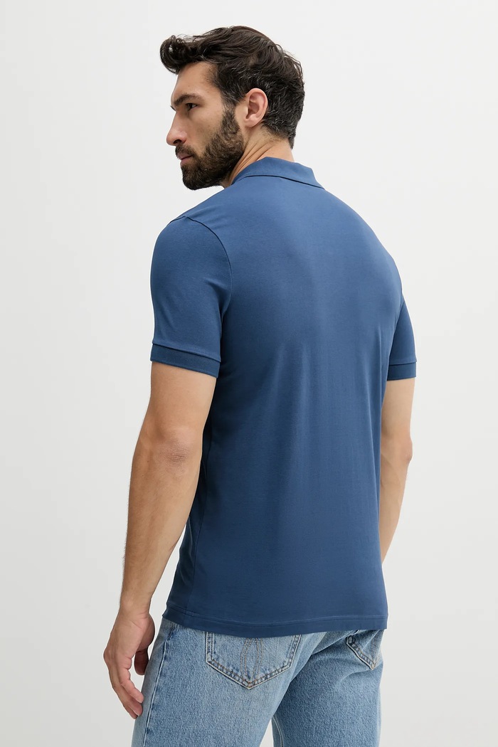 BOSS Orange polo tričko pánske bavlnené s elastanom Passenger 50507803 modrá AA00