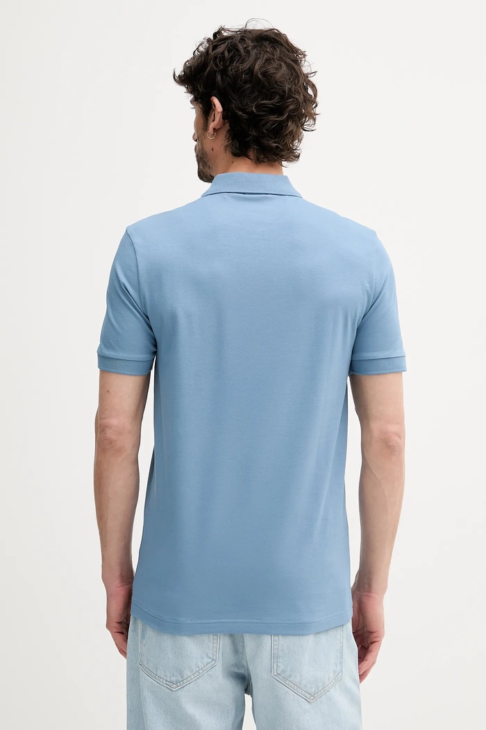 BOSS Orange Polo męskie bawełniane z elastanem Passenger 50507803 niebieski AA00