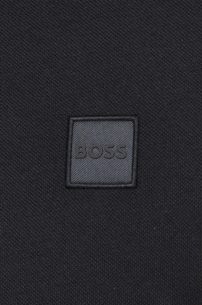 BOSS Orange polo pánské bavlněné s elastanem Passenger 50507803 černá