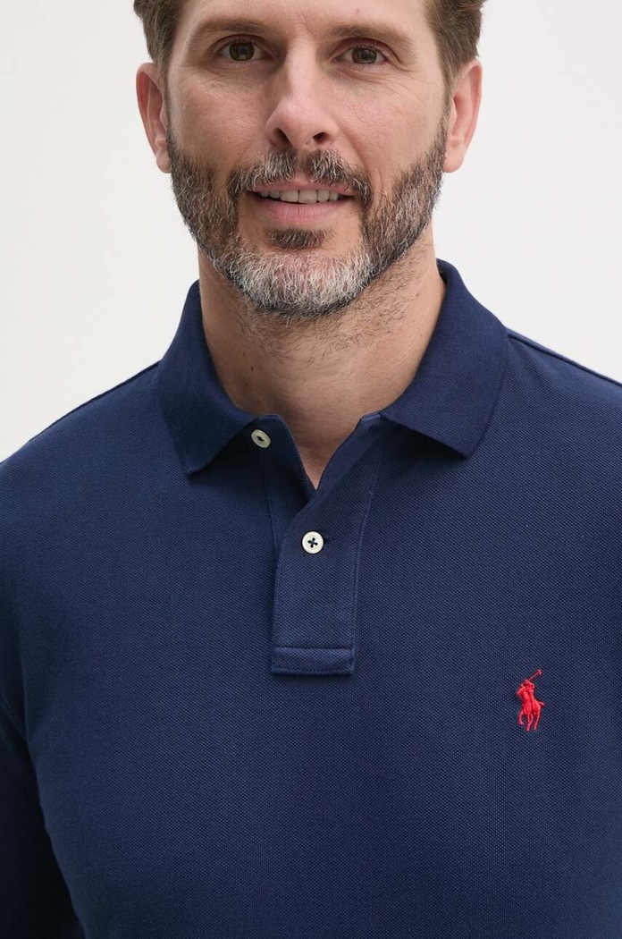 Odzież Polo Ralph Lauren longsleeve bawełniany 710680790 niebieski