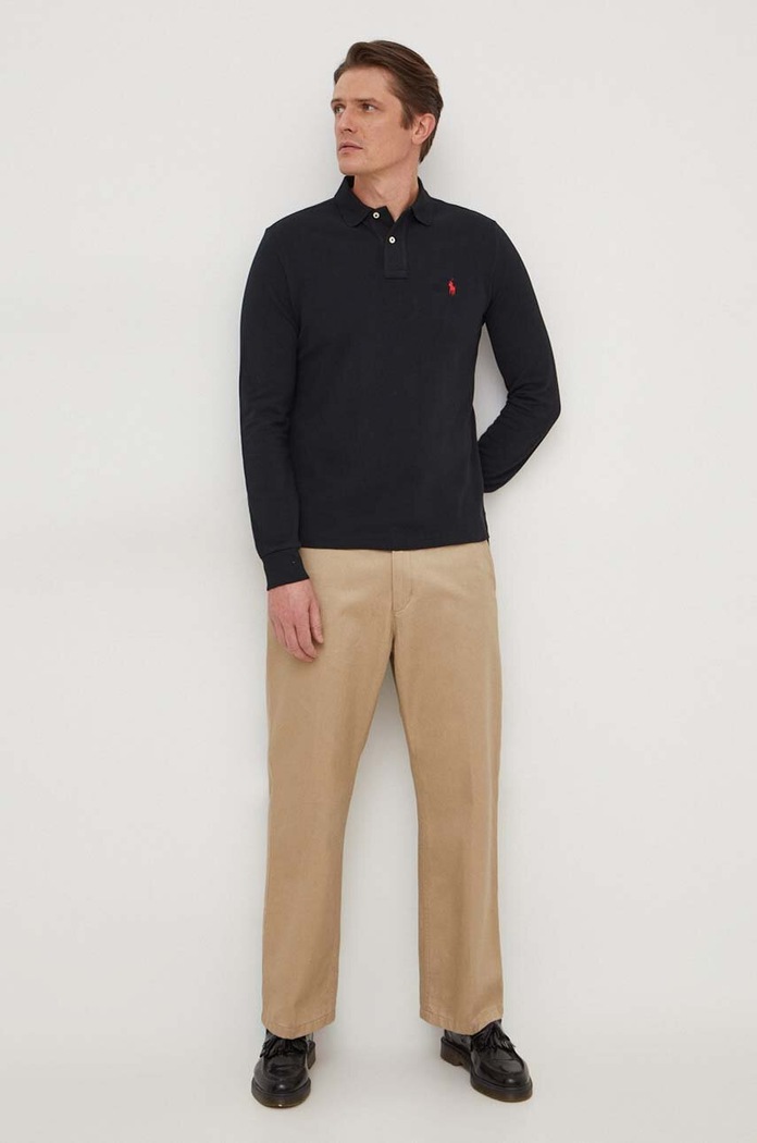 Polo Ralph Lauren Bavlněné tričko s dlouhým rukávem Polo Ralph Lauren 710680790 černá AA00