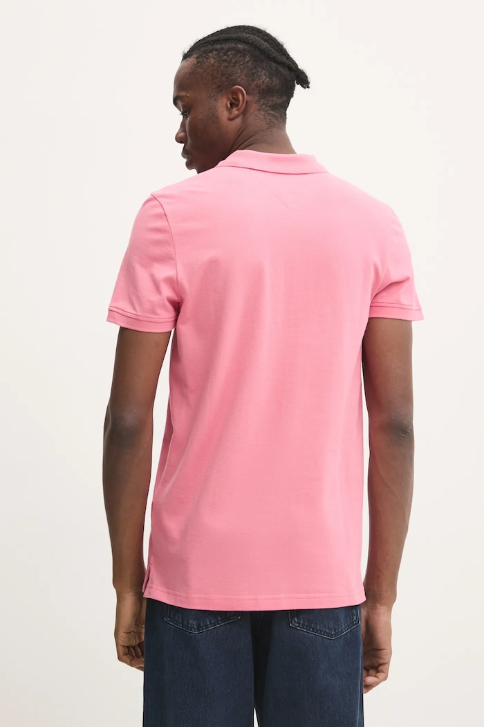 Дрехи Памучна тениска с яка Tommy Jeans DM0DM18312 розов