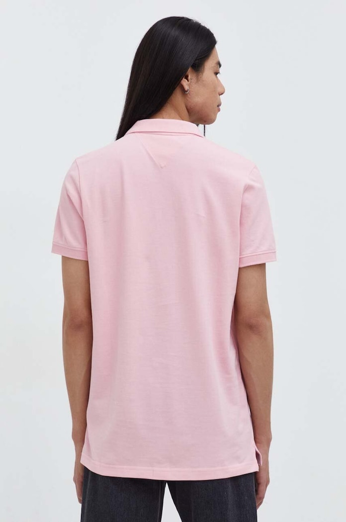 Oblečení Bavlněné polo tričko Tommy Jeans DM0DM18312 růžová
