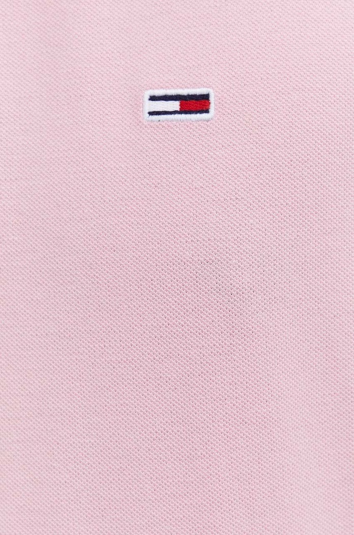 Bavlněné polo tričko Tommy Jeans DM0DM18312 růžová