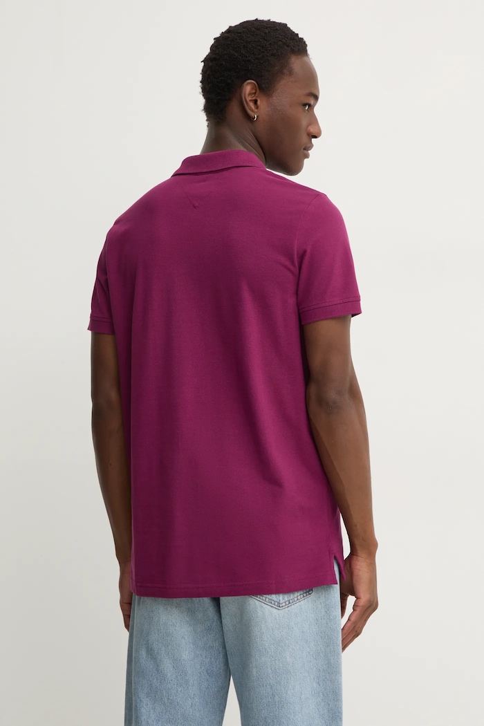 Oblečenie Bavlnené polo tričko Tommy Jeans DM0DM18312 fialová