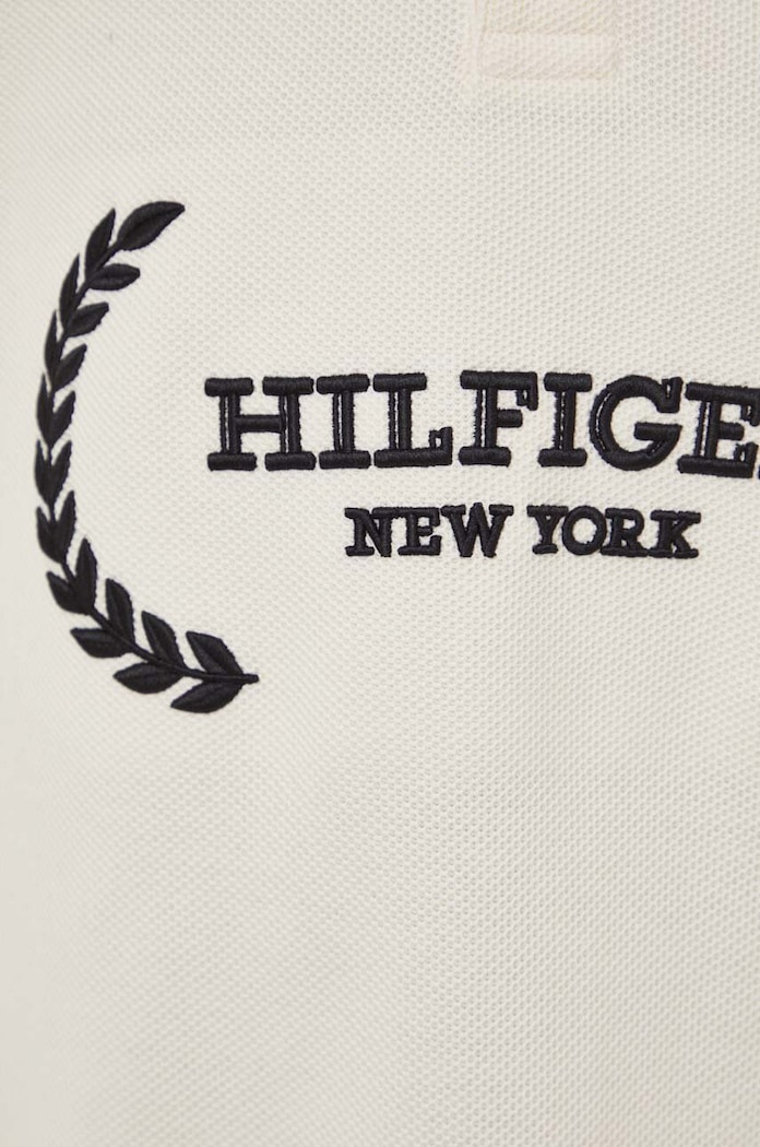 Polo bawełniane Tommy Hilfiger beżowy MW0MW33588