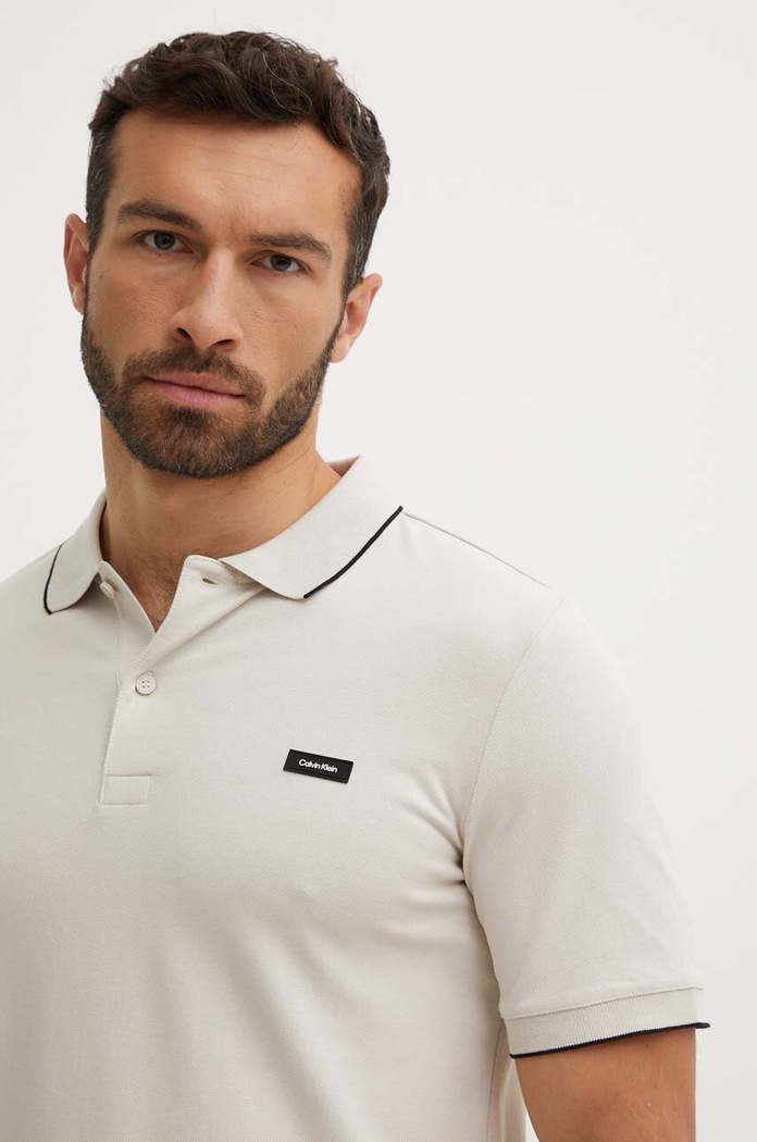Ρούχα Πόλο Calvin Klein K10K112751 μπεζ
