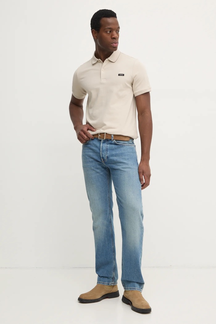 Calvin Klein polo K10K112751 beżowy SS25