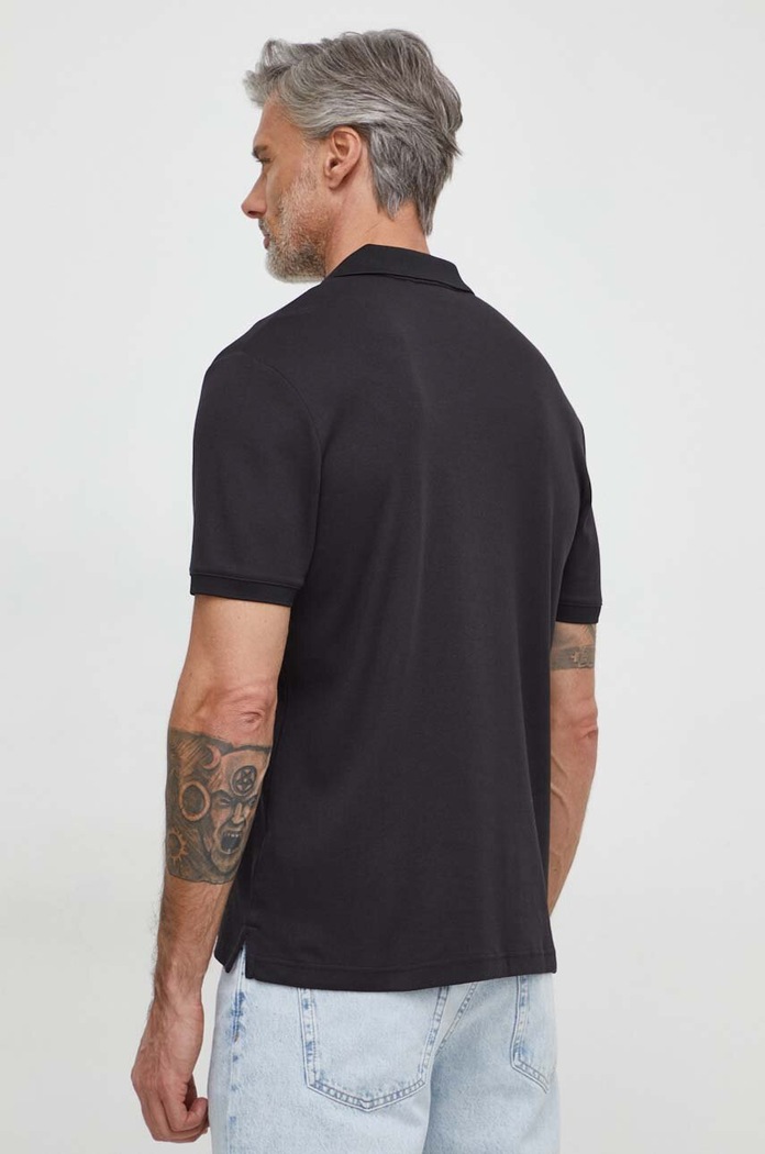 Ρούχα Βαμβακερό μπλουζάκι πόλο Calvin Klein K10K112754 μαύρο