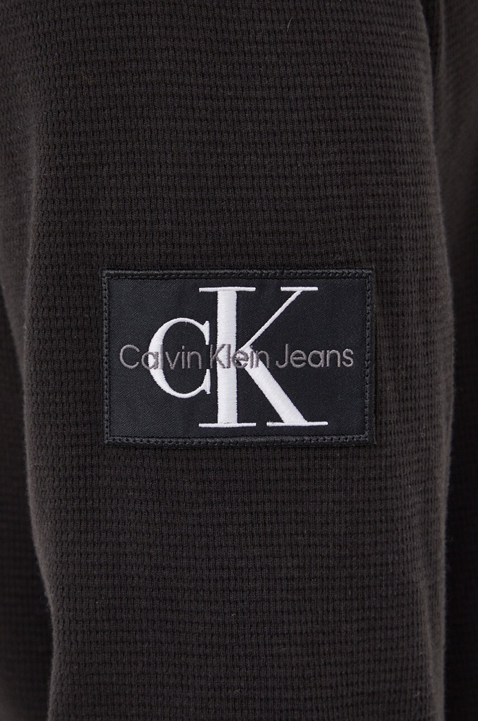 Bavlněné tričko s dlouhým rukávem Calvin Klein Jeans J30J324961 černá