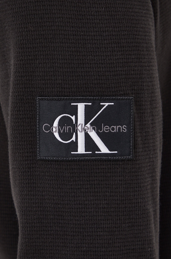 Bavlněné tričko s dlouhým rukávem Calvin Klein Jeans J30J324961 černá