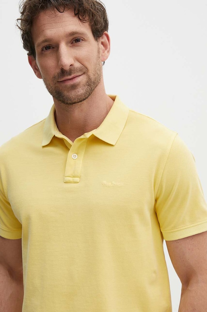 Pepe Jeans polo bawełniane NEW OLIVER GD żółty PM542099