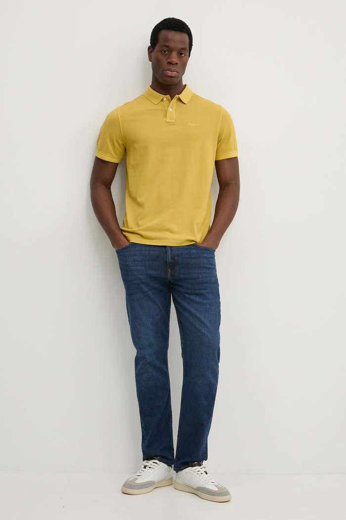 Bavlnené polo tričko Pepe Jeans PM542099 žltá SS25