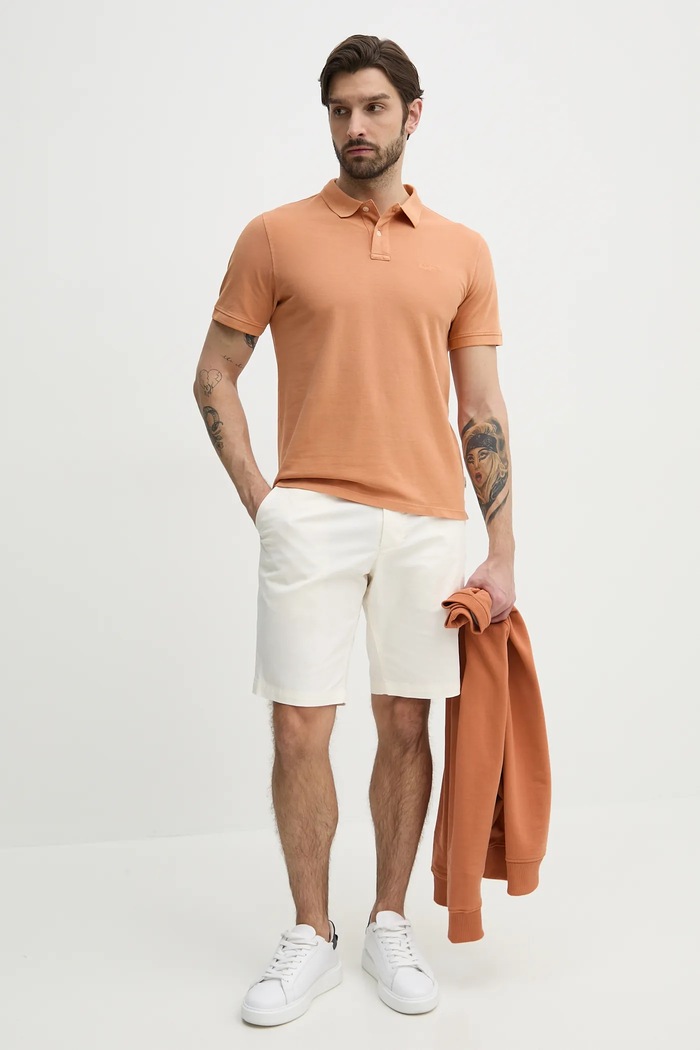 Pamučna polo majica Pepe Jeans PM542099 narančasta SS25