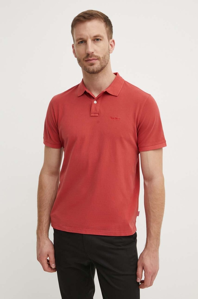 Bavlnené polo tričko Pepe Jeans NEW OLIVER GD červená PM542099