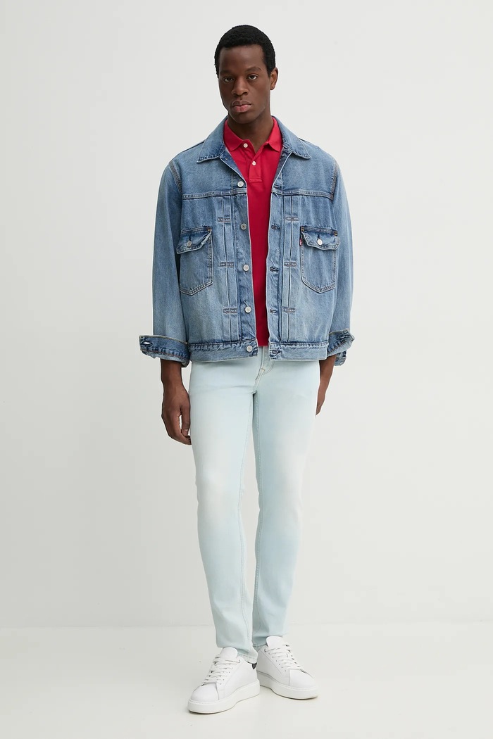 Pepe Jeans Polo pentru bărbați din bumbac NEW OLIVER GD PM542099 rosu SS25