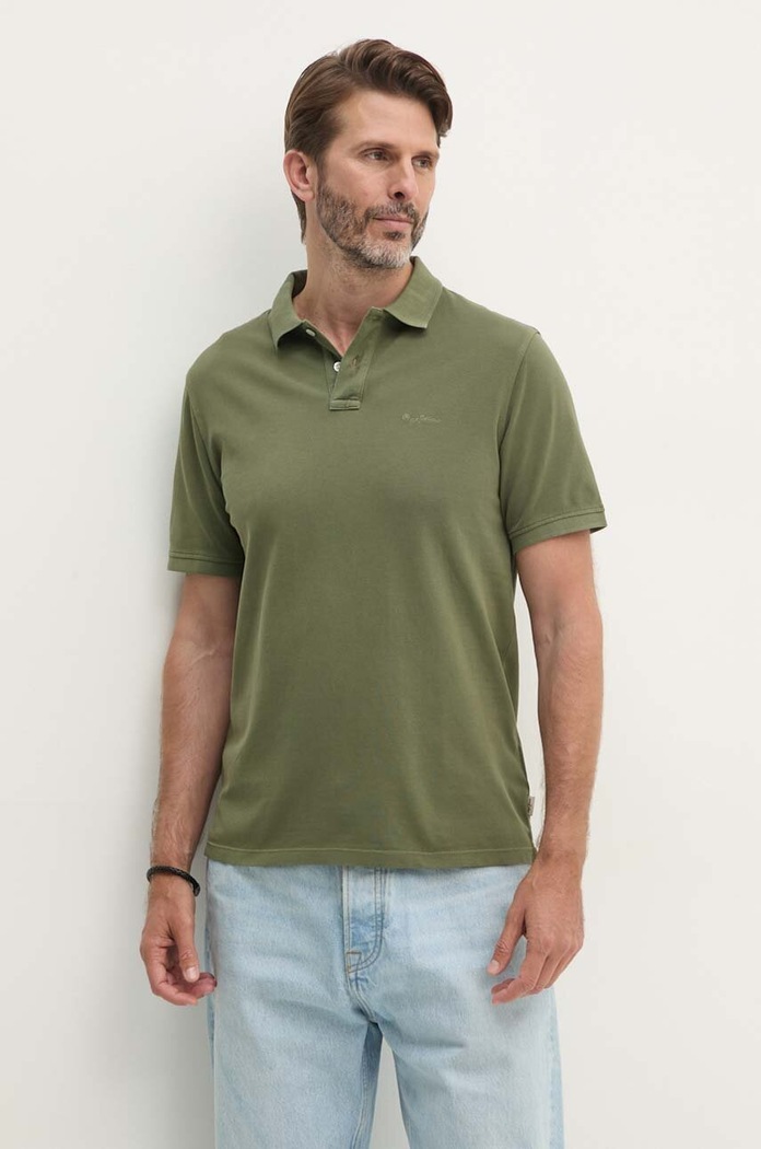Βαμβακερό μπλουζάκι πόλο Pepe Jeans πράσινο PM542099