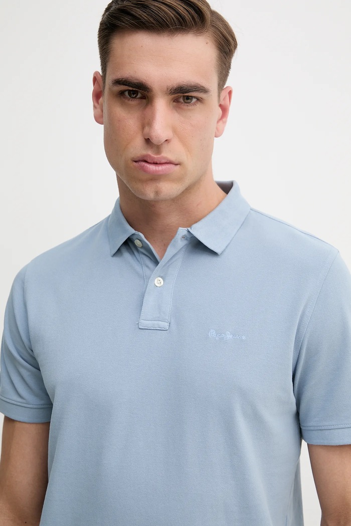 Bavlnené polo tričko Pepe Jeans modrá PM542099