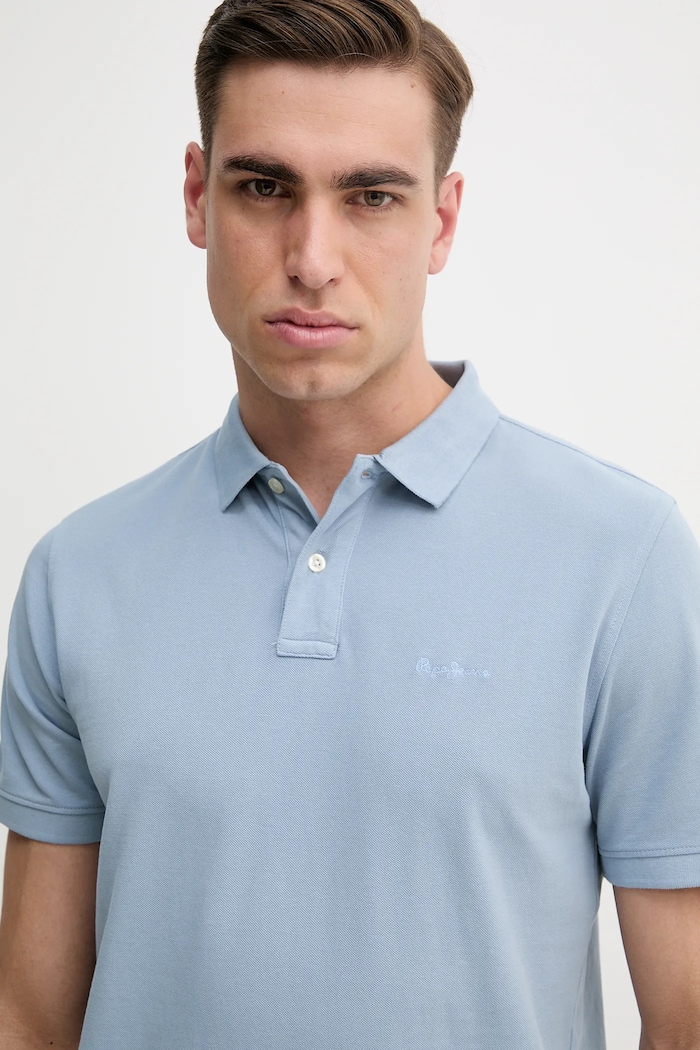 Bavlnené polo tričko Pepe Jeans modrá PM542099