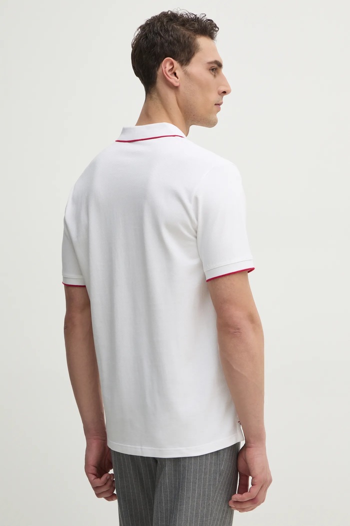 Ρούχα Βαμβακερό μπλουζάκι πόλο Pepe Jeans Hans PM542101 λευκό