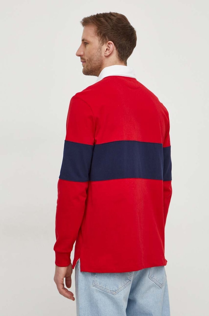 Odzież Polo Ralph Lauren longsleeve bawełniany 710938458 czerwony