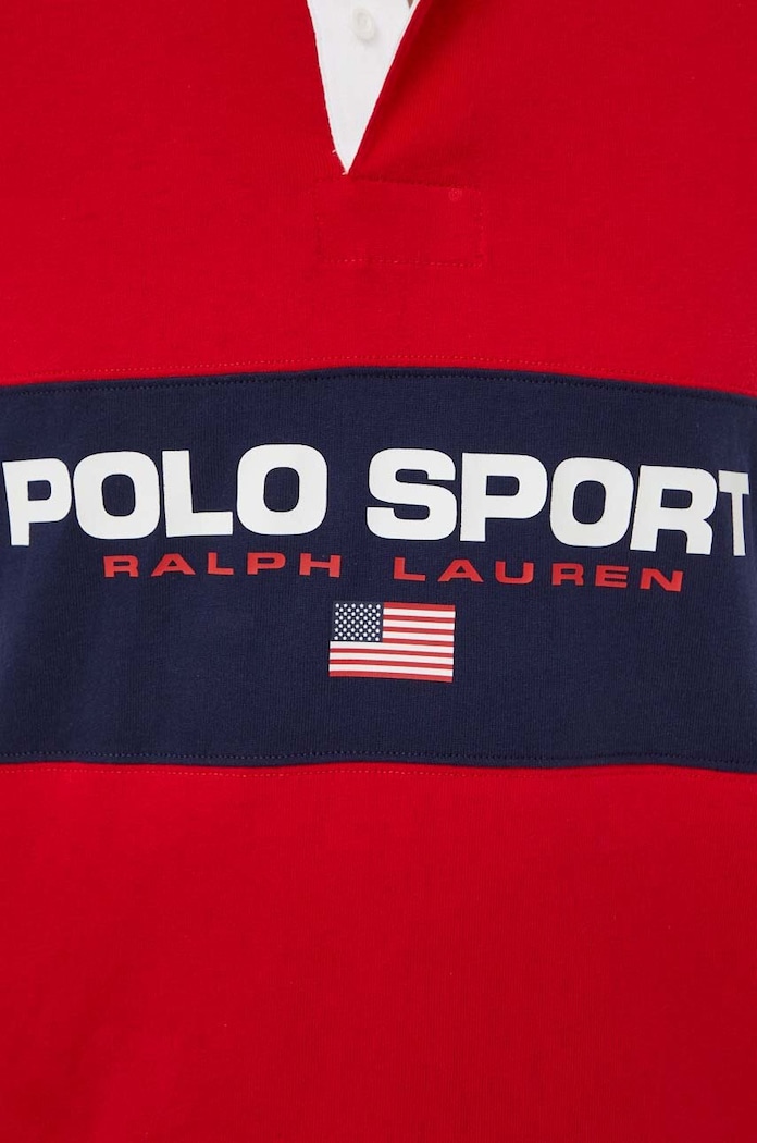 Polo Ralph Lauren longsleeve bawełniany 710938458 czerwony