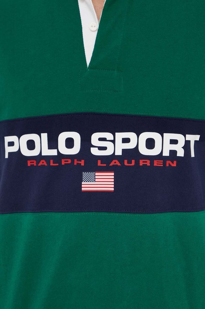 Bavlněné tričko s dlouhým rukávem Polo Ralph Lauren 710938458 zelená